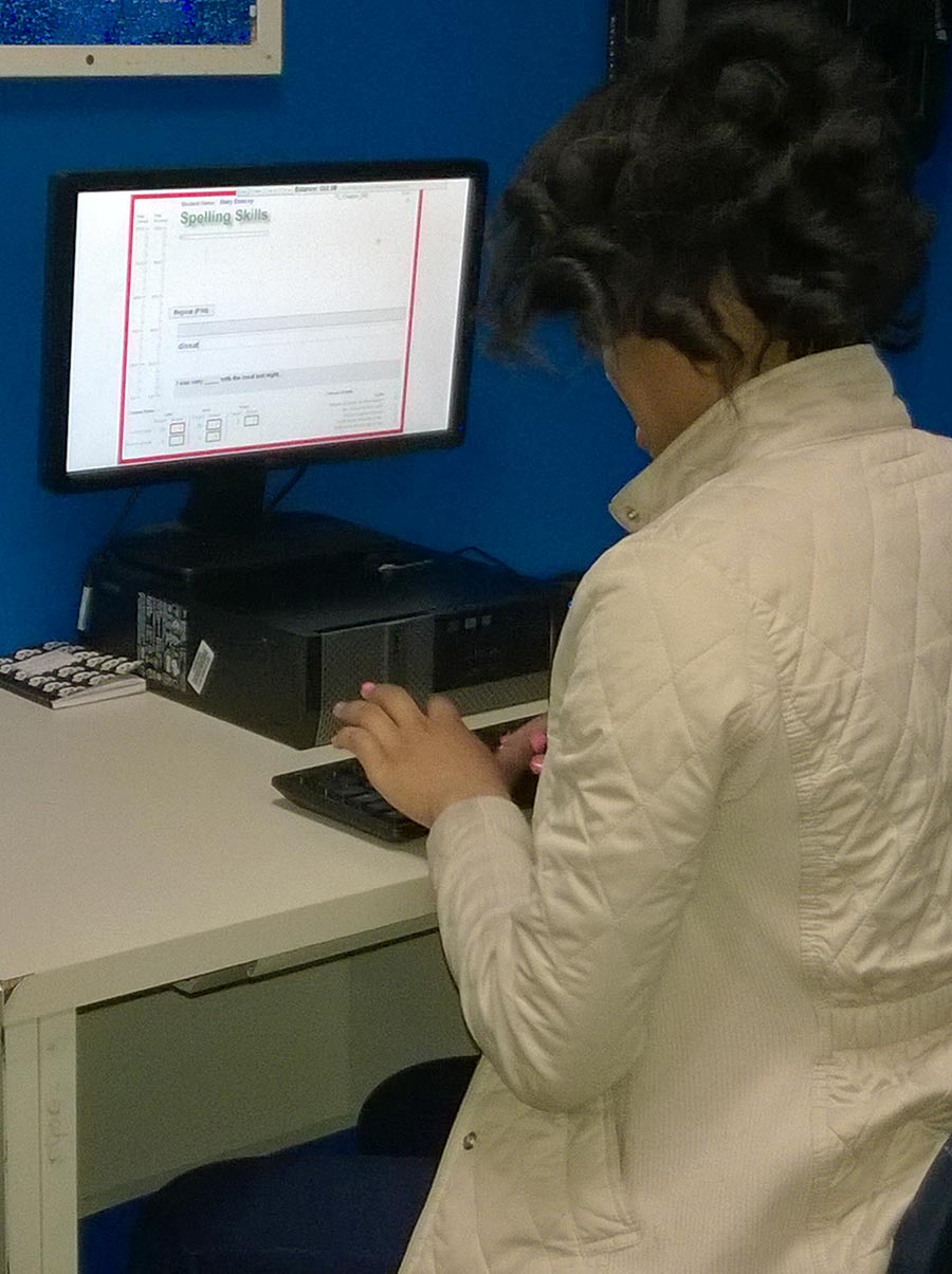 student at computer